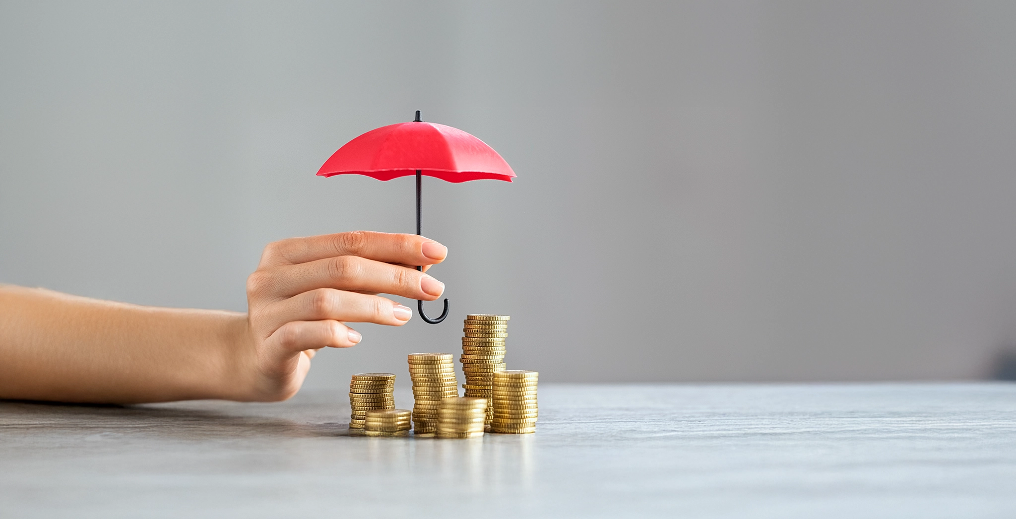 Umbrella covering coins