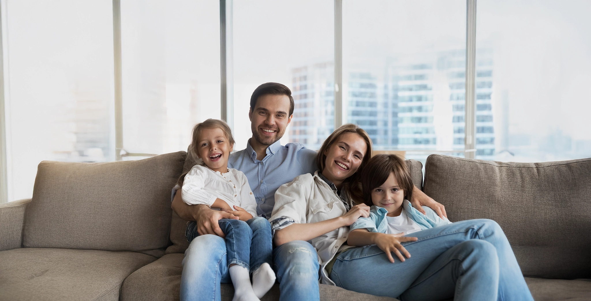 Une famille dans son appartement